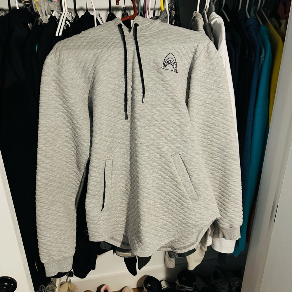 Gray Quilted Men's Sweater